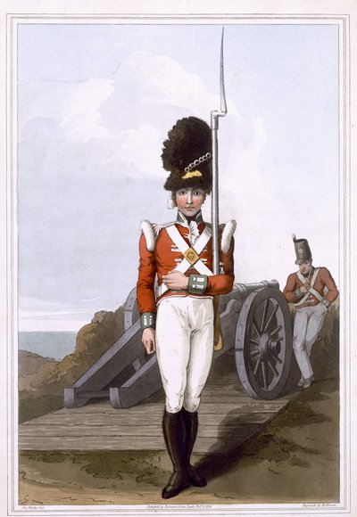 Grenadier de la Première Milice de West York, gravé par Robert Havell l